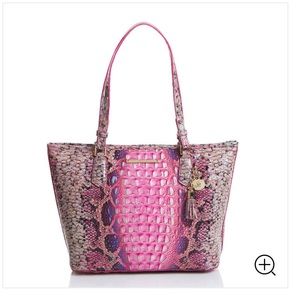 Brahmin Pink Cobra Medium Asher